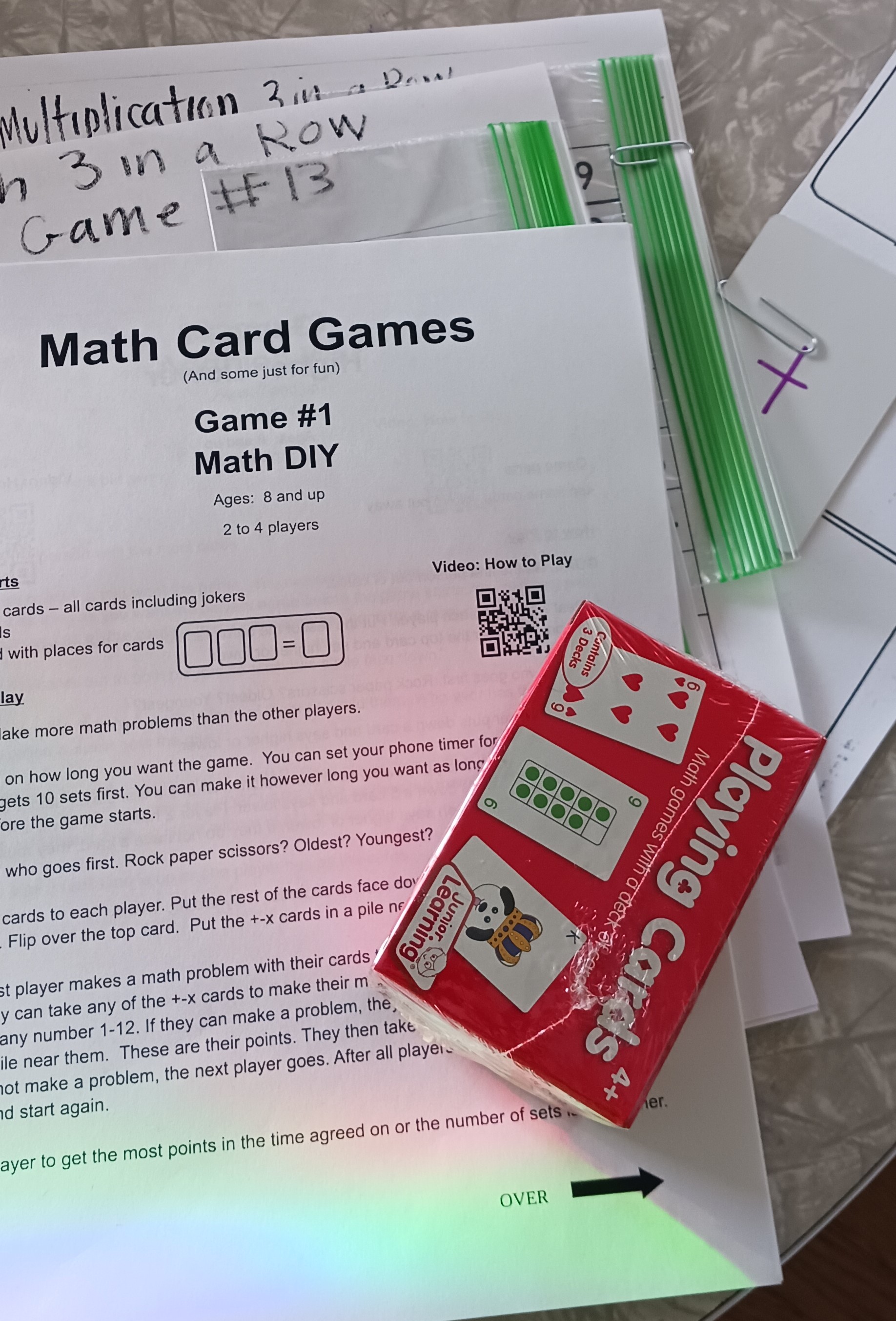 math card games